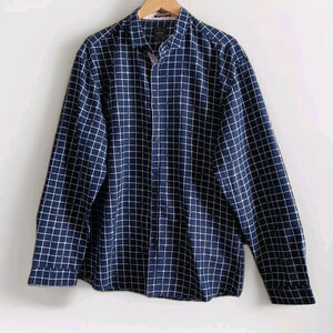 De Niko Milano Mens 2XL Check Button Down Shirt